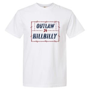 Outlaw Hillbilly 2024 Barbed Wire Western Trump Vance 2024 Garment-Dyed Heavyweight T-Shirt