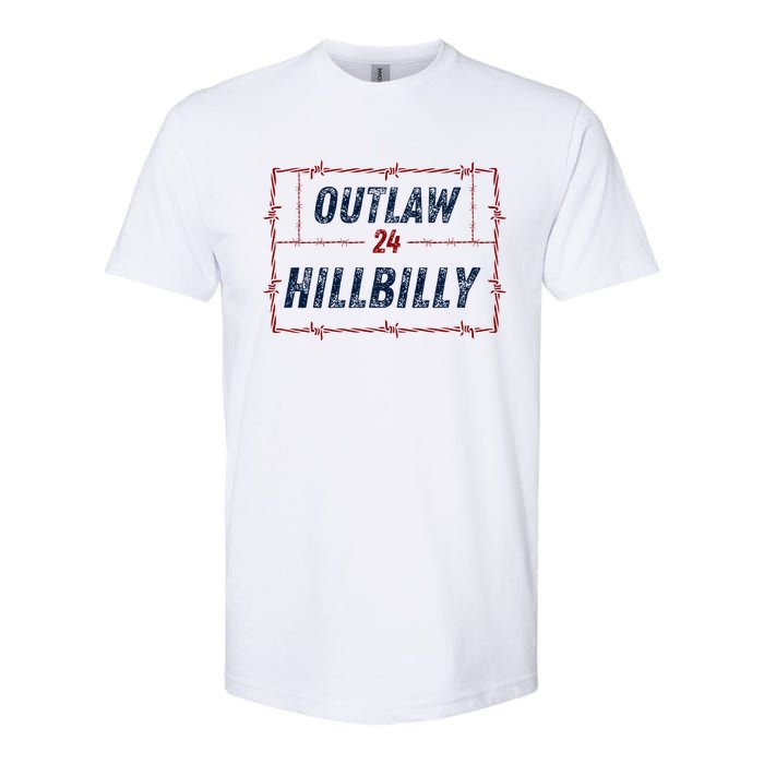 Outlaw Hillbilly 2024 Barbed Wire Western Trump Vance 2024 Softstyle CVC T-Shirt