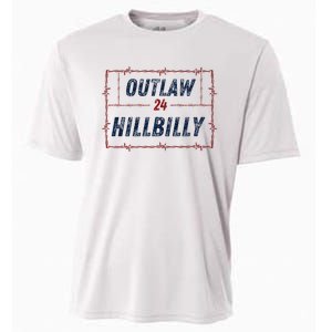 Outlaw Hillbilly 2024 Barbed Wire Western Trump Vance 2024 Cooling Performance Crew T-Shirt