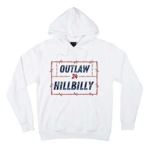 Outlaw Hillbilly 2024 Barbed Wire Western Trump Vance 2024 Hoodie