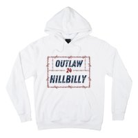 Outlaw Hillbilly 2024 Barbed Wire Western Trump Vance 2024 Hoodie