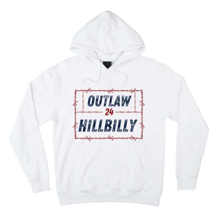 Outlaw Hillbilly 2024 Barbed Wire Western Trump Vance 2024 Hoodie