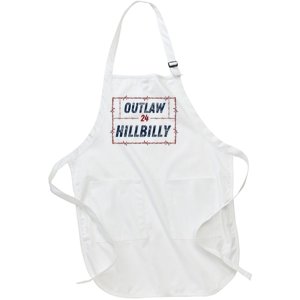 Outlaw Hillbilly 2024 Barbed Wire Western Trump Vance 2024 Full-Length Apron With Pockets