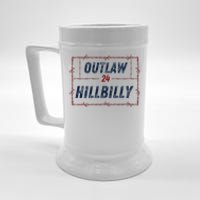 Outlaw Hillbilly 2024 Barbed Wire Western Trump Vance 2024 Beer Stein