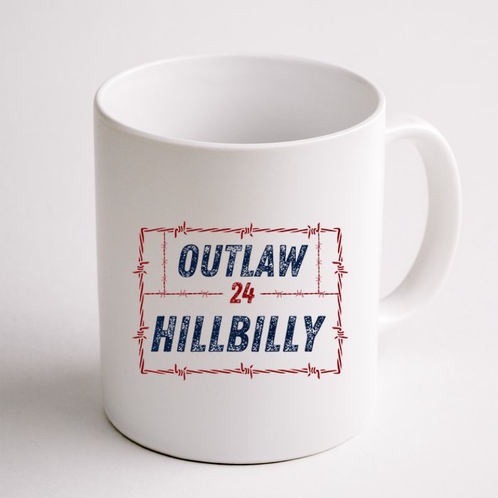 Outlaw Hillbilly 2024 Barbed Wire Western Trump Vance 2024 Coffee Mug