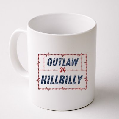 Outlaw Hillbilly 2024 Barbed Wire Western Trump Vance 2024 Coffee Mug