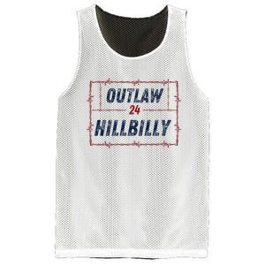 Outlaw Hillbilly 2024 Barbed Wire Western Trump Vance 2024 Mesh Reversible Basketball Jersey Tank