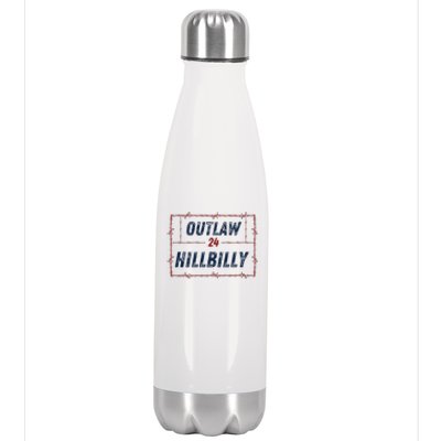 Outlaw Hillbilly 2024 Barbed Wire Western Trump Vance 2024 Stainless Steel Insulated Water Bottle