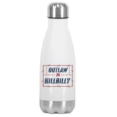 Outlaw Hillbilly 2024 Barbed Wire Western Trump Vance 2024 Stainless Steel Insulated Water Bottle