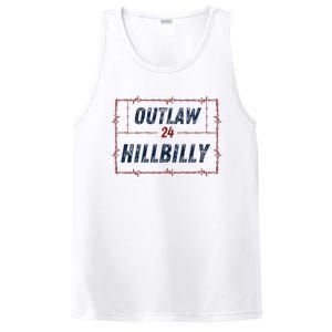 Outlaw Hillbilly 2024 Barbed Wire Western Trump Vance 2024 PosiCharge Competitor Tank