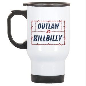 Outlaw Hillbilly 2024 Barbed Wire Western Trump Vance 2024 Stainless Steel Travel Mug