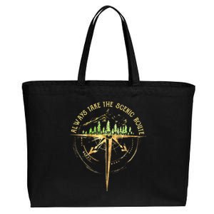 Outdoor Hiking Always Take The Scenic Route Hiker Camping Cotton Canvas Jumbo Tote