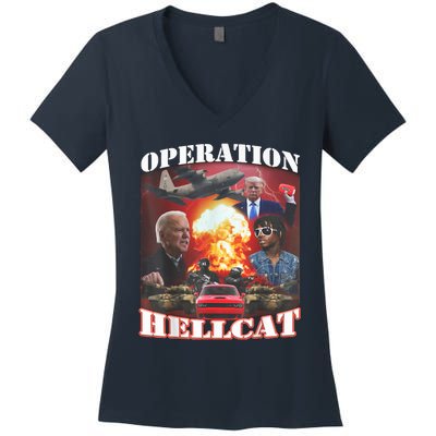 Operation Hellcat, Anti Biden Proud Ultra Maga King 2024 Women's V-Neck T-Shirt