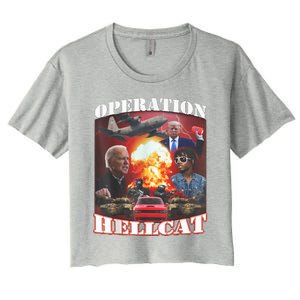 Operation Hellcat, Anti Biden Proud Ultra Maga King 2024 Women's Crop Top Tee