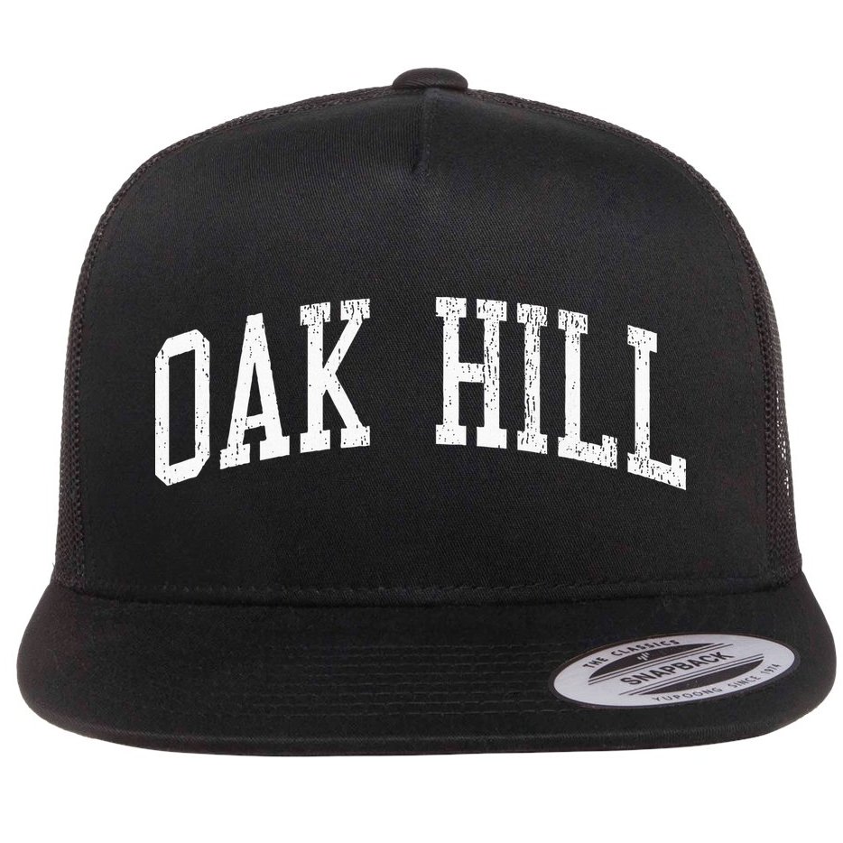 Oak Hill Al Vintage Athletic Sports Js02 Flat Bill Trucker Hat
