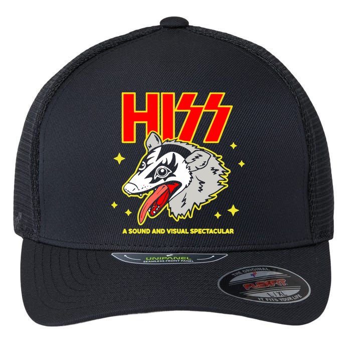 Opossum Hiss A Sound And Visual Spectacular Flexfit Unipanel Trucker Cap
