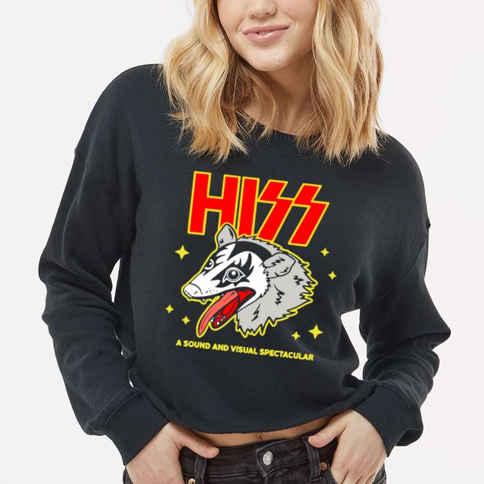 Opossum Hiss A Sound And Visual Spectacular Cropped Pullover Crew