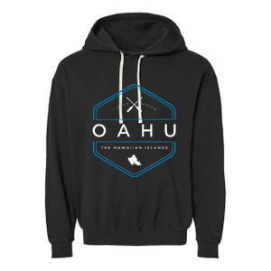 Oahu Hawaii Beach Graphic Garment-Dyed Fleece Hoodie