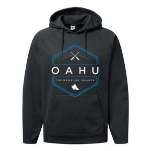 Oahu Hawaii Beach Graphic Performance Fleece Hoodie