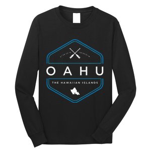 Oahu Hawaii Beach Graphic Long Sleeve Shirt