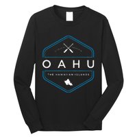 Oahu Hawaii Beach Graphic Long Sleeve Shirt