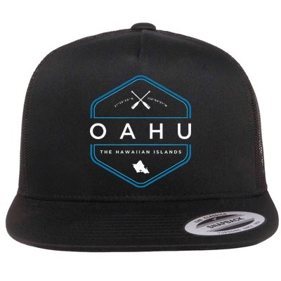 Oahu Hawaii Beach Graphic Flatbill Hat