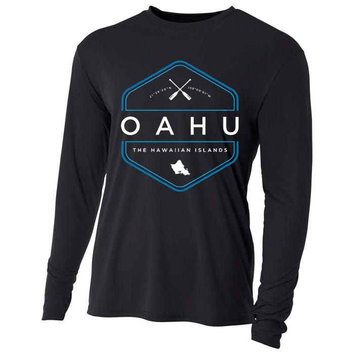 Oahu Hawaii Beach Graphic Cooling Performance Long Sleeve Crew