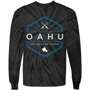 Oahu Hawaii Beach Graphic Tie-Dye Long Sleeve Shirt