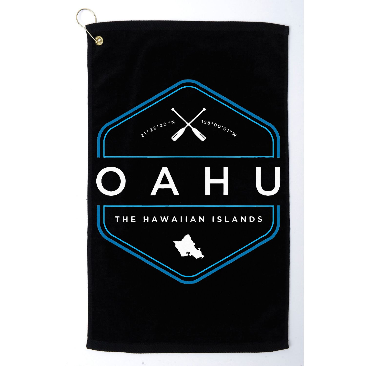 Oahu Hawaii Beach Graphic Golf Towel
