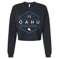 Oahu Hawaii Beach Graphic Cropped Pullover Crew