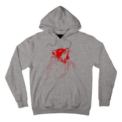 Opossum Hissing Black & Red Angry Possum Tall Hoodie