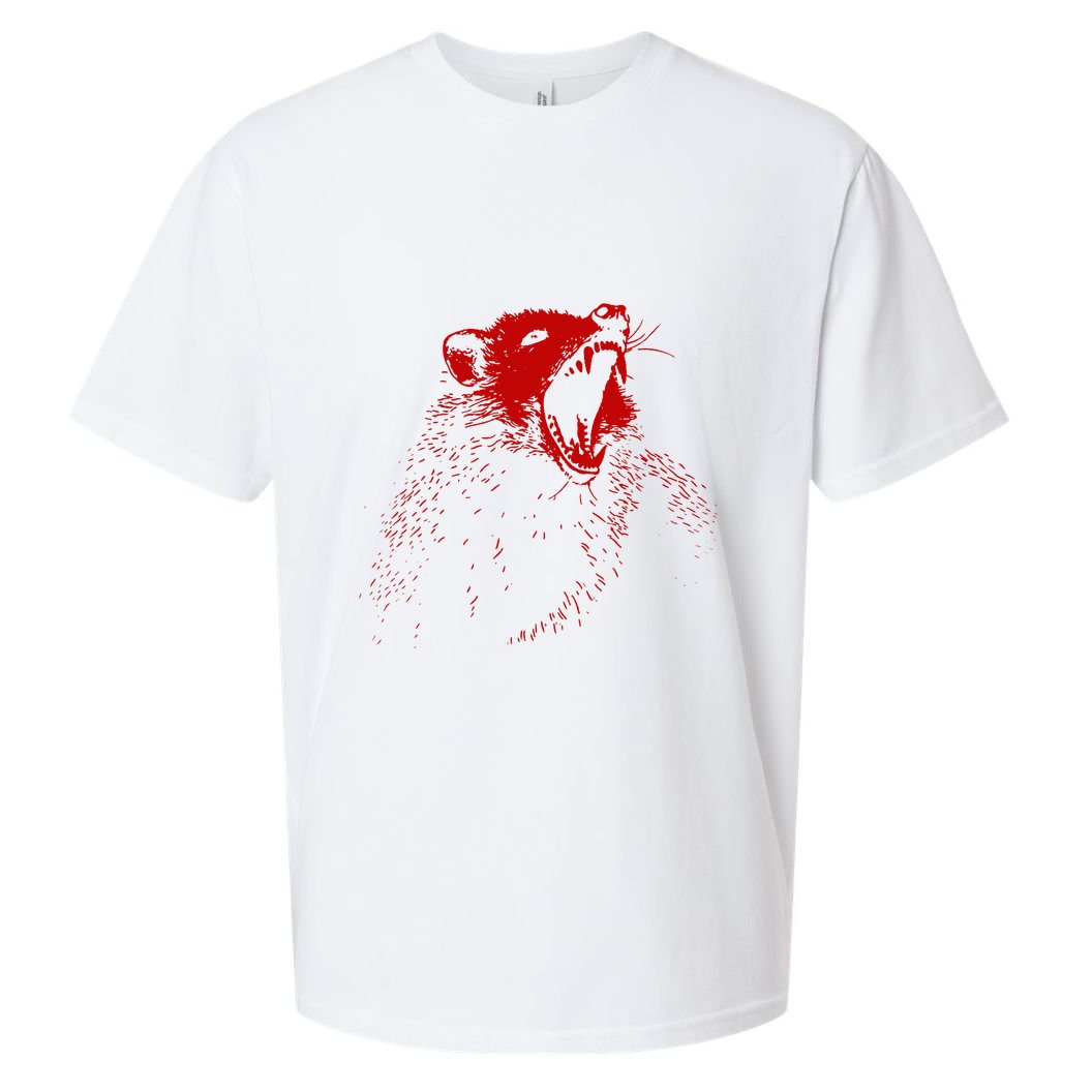 Opossum Hissing Black & Red Angry Possum Sueded Cloud Jersey T-Shirt