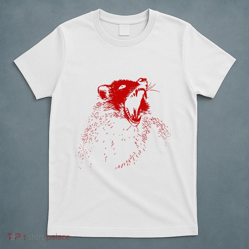 Opossum Hissing Black & Red Angry Possum T-Shirt