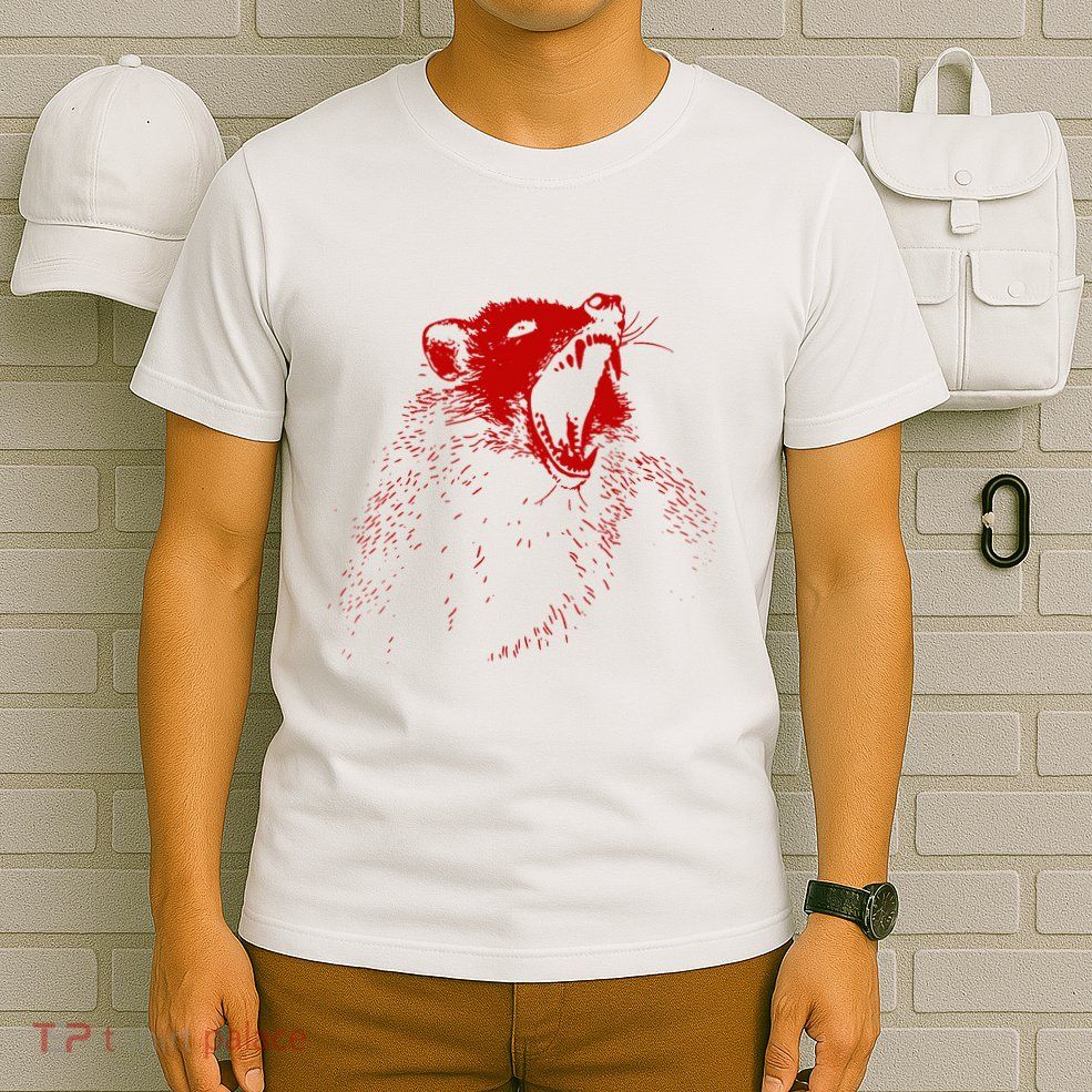 Opossum Hissing Black & Red Angry Possum T-Shirt