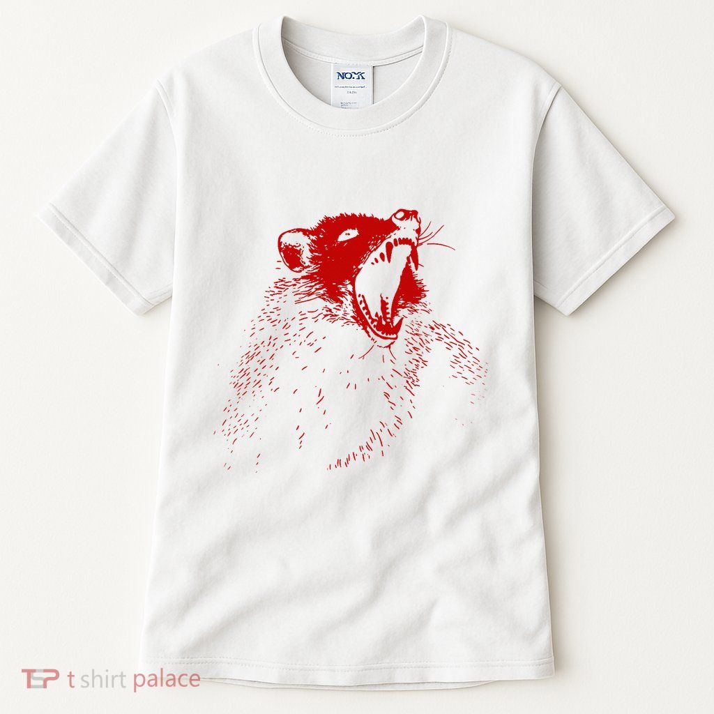 Opossum Hissing Black & Red Angry Possum Tall T-Shirt