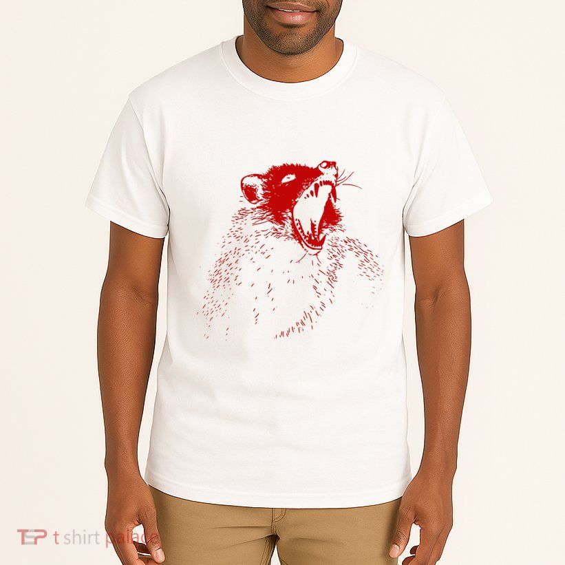 Opossum Hissing Black & Red Angry Possum Tall T-Shirt