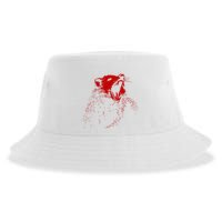 Opossum Hissing Black & Red Angry Possum Sustainable Bucket Hat