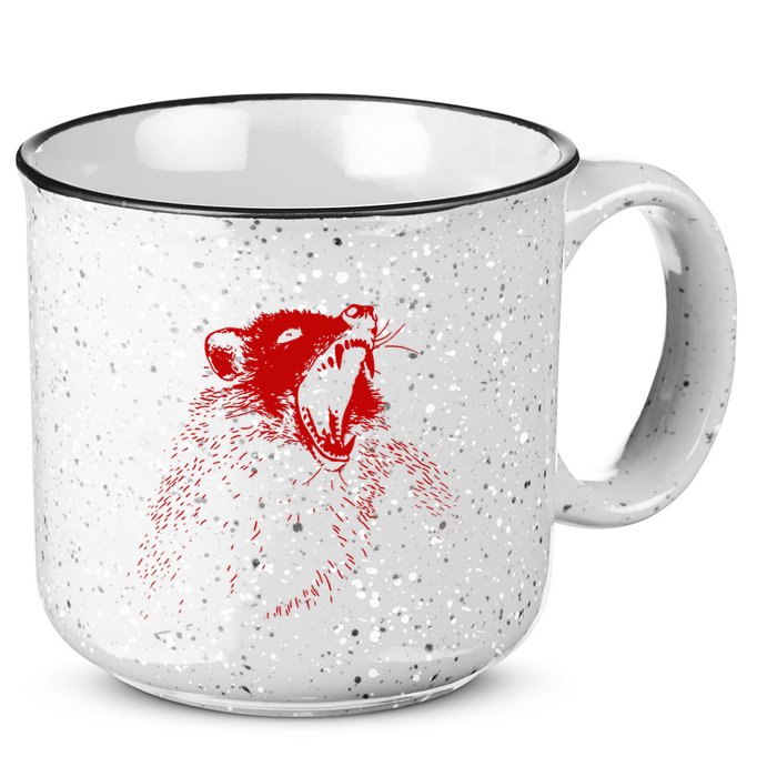 Opossum Hissing Black & Red Angry Possum 15oz Campfire Ceramic Mug