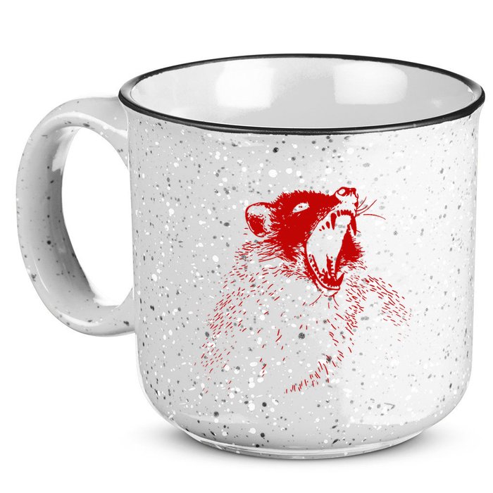Opossum Hissing Black & Red Angry Possum 15oz Campfire Ceramic Mug