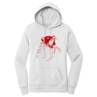Opossum Hissing Black & Red Angry Possum Women's Pullover Hoodie