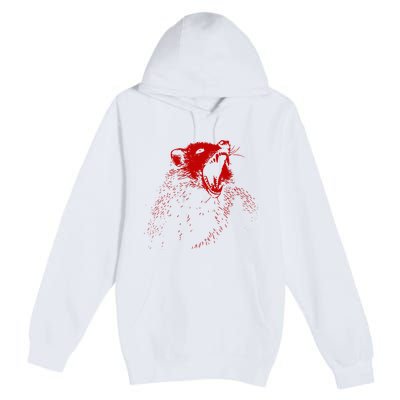 Opossum Hissing Black & Red Angry Possum Premium Pullover Hoodie