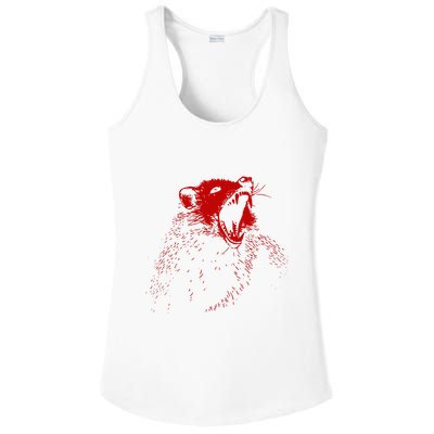 Opossum Hissing Black & Red Angry Possum Ladies PosiCharge Competitor Racerback Tank