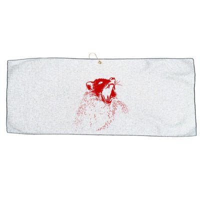 Opossum Hissing Black & Red Angry Possum Large Microfiber Waffle Golf Towel
