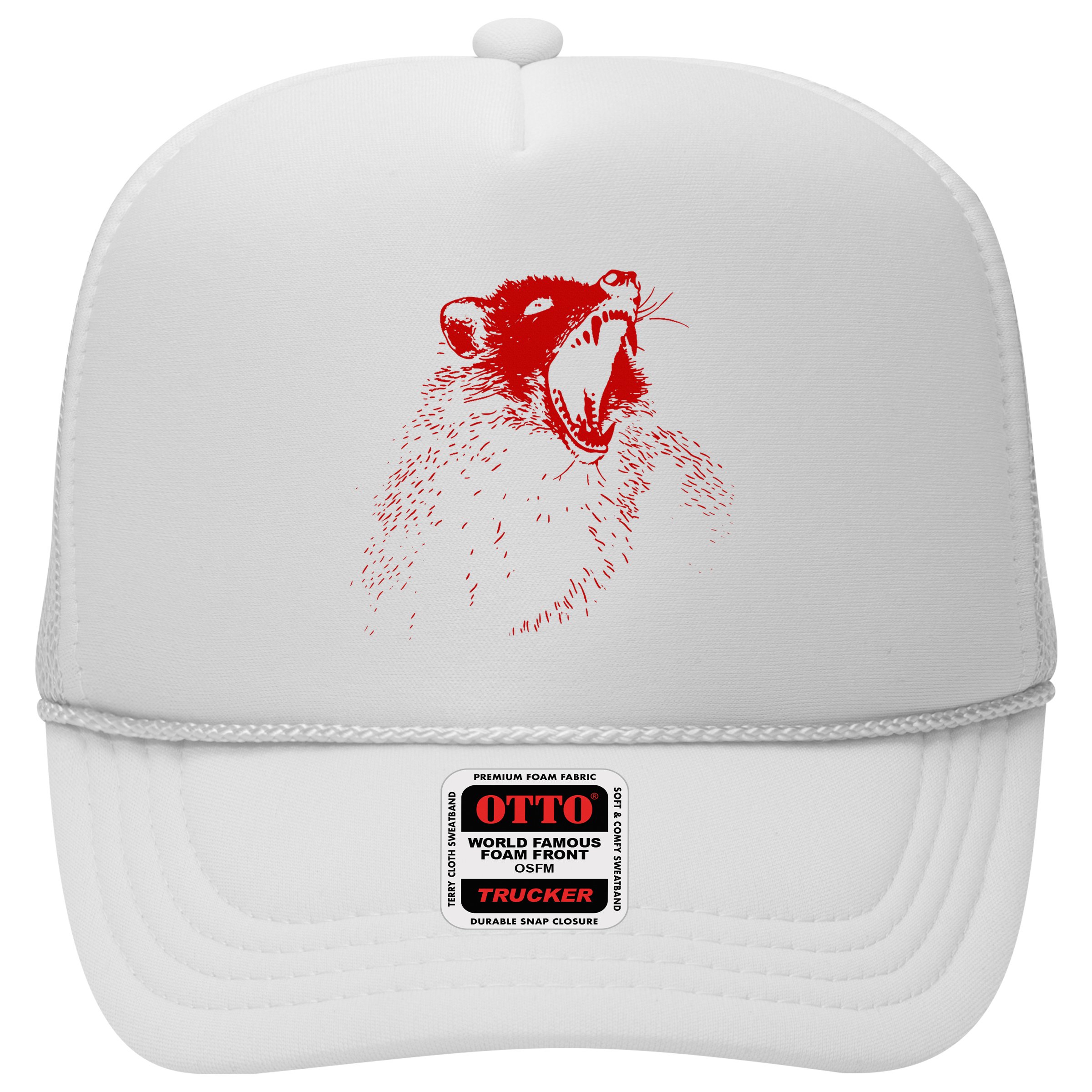 Opossum Hissing Black & Red Angry Possum Hat