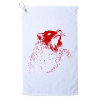 Opossum Hissing Black & Red Angry Possum Golf Towel