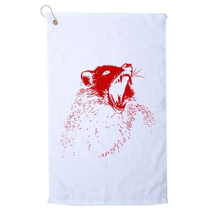 Opossum Hissing Black & Red Angry Possum Golf Towel
