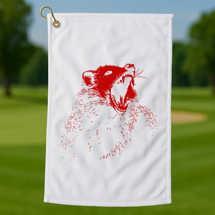 Opossum Hissing Black & Red Angry Possum Golf Towel