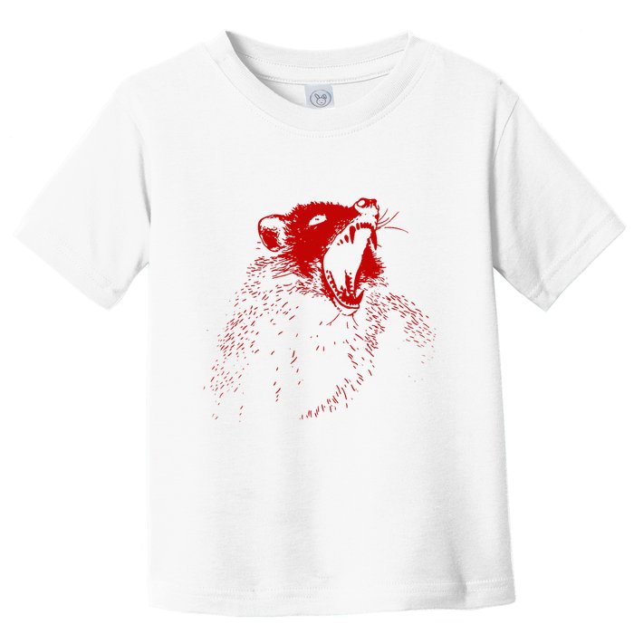 Opossum Hissing Black & Red Angry Possum Toddler T-Shirt