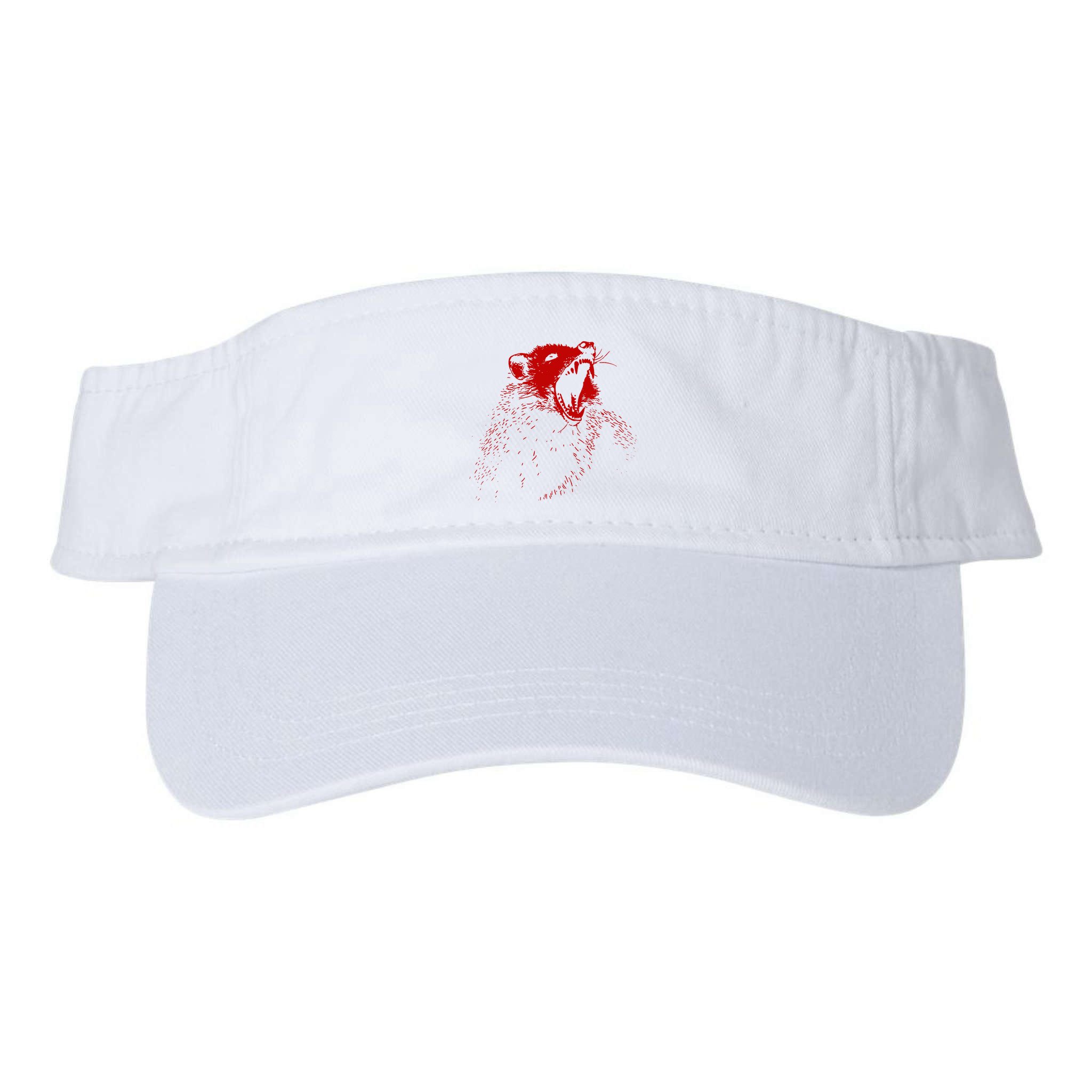 Opossum Hissing Black & Red Angry Possum Visor