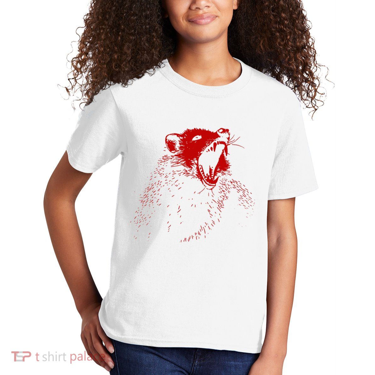 Opossum Hissing Black & Red Angry Possum Kids T-Shirt